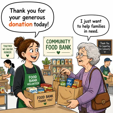donation (bağış) karikatürü — diyalogla bağlam içinde öğren