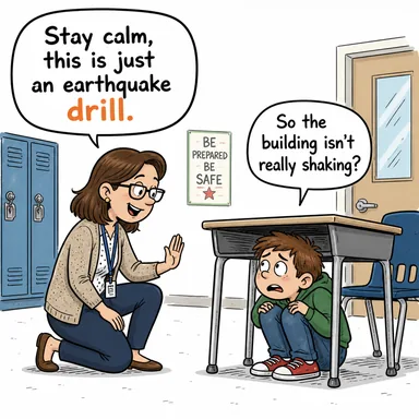 drill (matkap, tatbikat, alıştırma) karikatürü — diyalogla bağlam içinde öğren