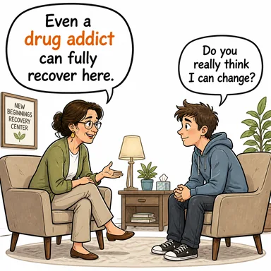 drug addict (madde bağımlısı, uyuşturucu bağımlısı) karikatürü — diyalogla bağlam içinde öğren