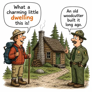 dwelling (konut, mesken, ev) karikatürü — diyalogla bağlam içinde öğren