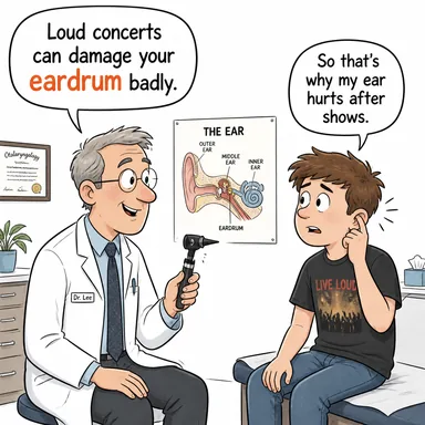eardrum (kulak zarı) karikatürü — diyalogla bağlam içinde öğren