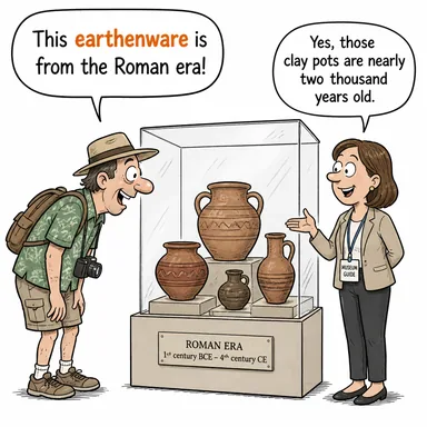 earthenware (çömlek, toprak kap) karikatürü — diyalogla bağlam içinde öğren