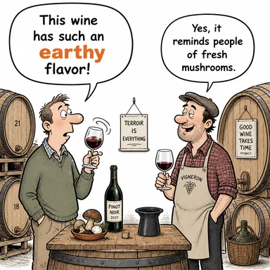 earthy (topraksı, kaba saba, doğal) karikatürü — diyalogla bağlam içinde öğren
