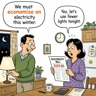 economize on (tasarruf etmek, idareli kullanmak) karikatürü — diyalogla bağlam içinde öğren