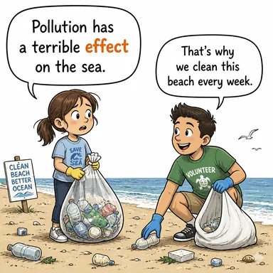 effect (etki, tesir, sonuç) karikatürü — diyalogla bağlam içinde öğren