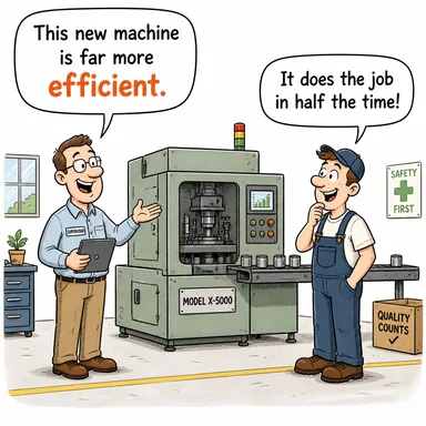 efficient (verimli, işleyen, randımanlı) karikatürü — diyalogla bağlam içinde öğren