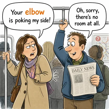 elbow (dirsek) karikatürü — diyalogla bağlam içinde öğren