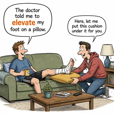 elevate (yükseltmek, kaldırmak, terfi ettirmek) karikatürü — diyalogla bağlam içinde öğren