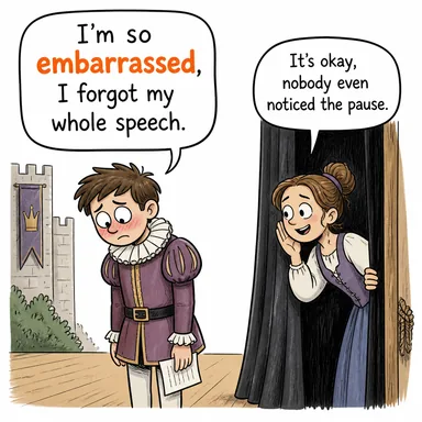 embarrassed (utanmış, mahcup, sıkılmış) karikatürü — diyalogla bağlam içinde öğren