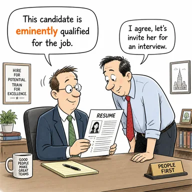 eminently (son derece, fazlasıyla, gayet) karikatürü — diyalogla bağlam içinde öğren