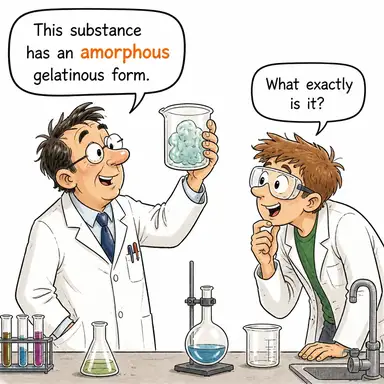 amorphous (biçimsiz, şekilsiz, amorf (net bir yapısı olmayan)) karikatürü — diyalogla bağlam içinde öğren