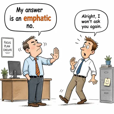 emphatic (vurgulu, kesin, ısrarlı) karikatürü — diyalogla bağlam içinde öğren
