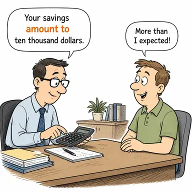 amount to (tekabül etmek, anlamına gelmek, ...ile eşdeğer olmak, tutmak (miktar)) karikatürü — diyalogla bağlam içinde öğren