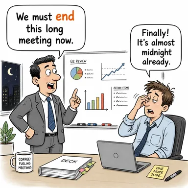 end (sonlandırmak, bitirmek, sona ermek) karikatürü — diyalogla bağlam içinde öğren