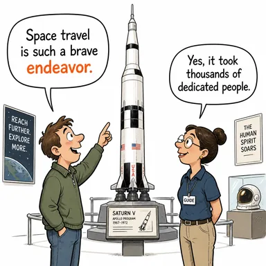 endeavor (çaba, gayret, girişim) karikatürü — diyalogla bağlam içinde öğren