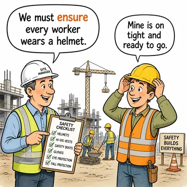 ensure (sağlamak, garantiye almak, emin olmak) karikatürü — diyalogla bağlam içinde öğren
