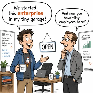 enterprise (girişim, işletme, ticari kuruluş) karikatürü — diyalogla bağlam içinde öğren