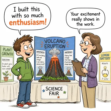 enthusiasm (heves, coşku, istek) karikatürü — diyalogla bağlam içinde öğren