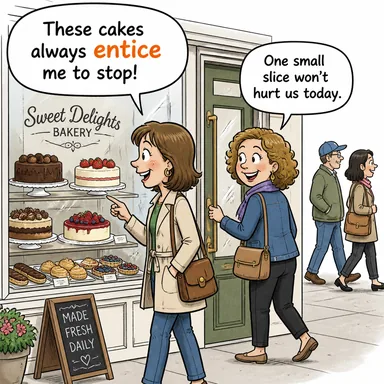 entice (ayartmak, cezbetmek, aklını çelmek) karikatürü — diyalogla bağlam içinde öğren