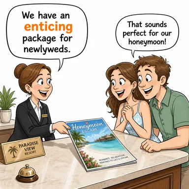 enticing (cezbedici, çekici, baştan çıkarıcı) karikatürü — diyalogla bağlam içinde öğren