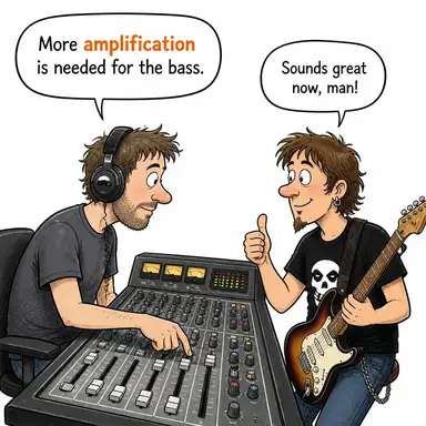 amplification (yükseltme, artırma, güçlendirme, (genetik) çoğaltma) karikatürü — diyalogla bağlam içinde öğren