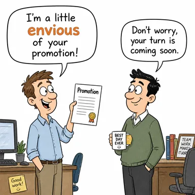 envious (kıskanan, gıpta eden) karikatürü — diyalogla bağlam içinde öğren