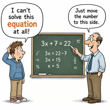 equation (denklem, eşitlik) karikatürü — diyalogla bağlam içinde öğren