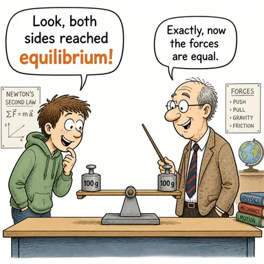equilibrium (denge, balans) karikatürü — diyalogla bağlam içinde öğren