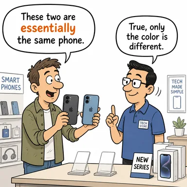 essentially (aslında, esasen, temelde) karikatürü — diyalogla bağlam içinde öğren