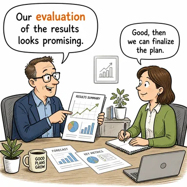 evaluation (değerlendirme, inceleme) karikatürü — diyalogla bağlam içinde öğren