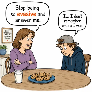 evasive (kaçamak, baştan savma) karikatürü — diyalogla bağlam içinde öğren