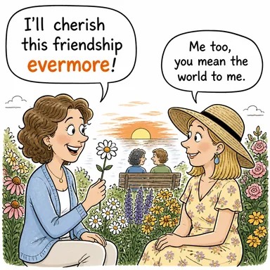 evermore (sonsuza dek, ebediyen) karikatürü — diyalogla bağlam içinde öğren