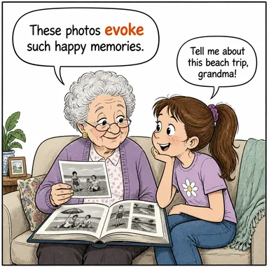 evoke (çağrıştırmak, anımsatmak, uyandırmak (duygu)) karikatürü — diyalogla bağlam içinde öğren