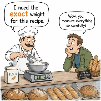 exact (tam, kesin; zorla/talep ederek almak) karikatürü — diyalogla bağlam içinde öğren