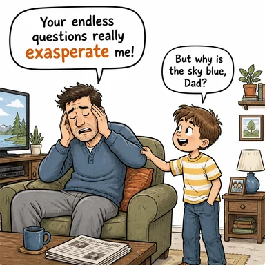 exasperate (çileden çıkarmak, çok kızdırmak) karikatürü — diyalogla bağlam içinde öğren