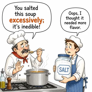 excessively (aşırı derecede, fazlasıyla) karikatürü — diyalogla bağlam içinde öğren