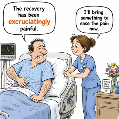 excruciatingly (dayanılmaz bir şekilde, ızdırap verici bir halde) karikatürü — diyalogla bağlam içinde öğren