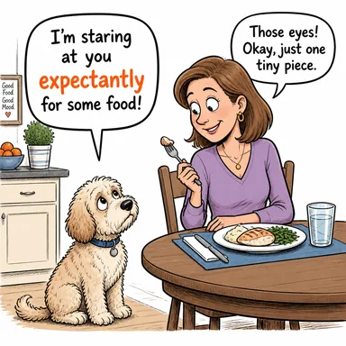 expectantly (umutla, beklenti içinde) karikatürü — diyalogla bağlam içinde öğren