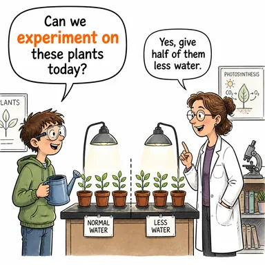 experiment on (üzerinde deney yapmak) karikatürü — diyalogla bağlam içinde öğren