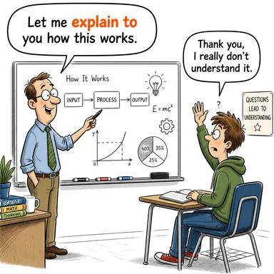 explain to (birine açıklamak, izah etmek) karikatürü — diyalogla bağlam içinde öğren