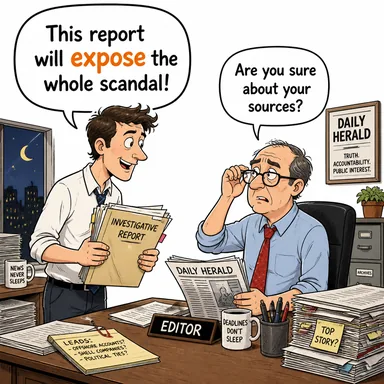 expose (maruz bırakmak, ifşa etmek, açığa çıkarmak) karikatürü — diyalogla bağlam içinde öğren