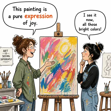 expression (ifade, anlatım, deyim) karikatürü — diyalogla bağlam içinde öğren