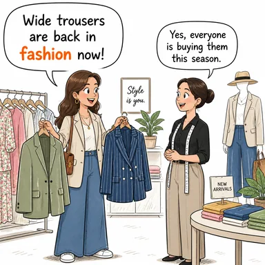 fashion (moda, tarz, şekil, biçim) karikatürü — diyalogla bağlam içinde öğren