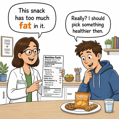 fat (yağ, şişman) karikatürü — diyalogla bağlam içinde öğren