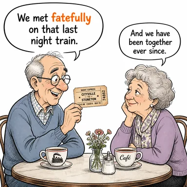 fatefully (kaderin cilvesiyle, belirleyici bir şekilde) karikatürü — diyalogla bağlam içinde öğren