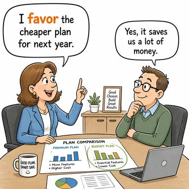 favor (desteklemek, kayırmak, taraf olmak) karikatürü — diyalogla bağlam içinde öğren