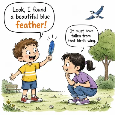 feather (kuş tüyü) karikatürü — diyalogla bağlam içinde öğren