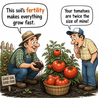 fertility (doğurganlık, verimlilik (toprak/biyolojik)) karikatürü — diyalogla bağlam içinde öğren