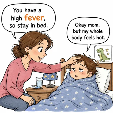 fever (ateş, hararet) karikatürü — diyalogla bağlam içinde öğren