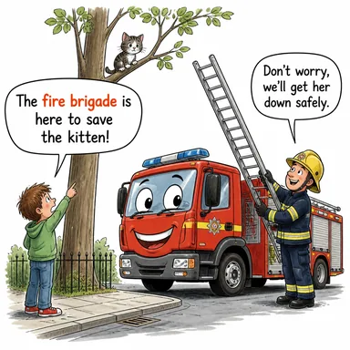 fire brigade (itfaiye teşkilatı) karikatürü — diyalogla bağlam içinde öğren